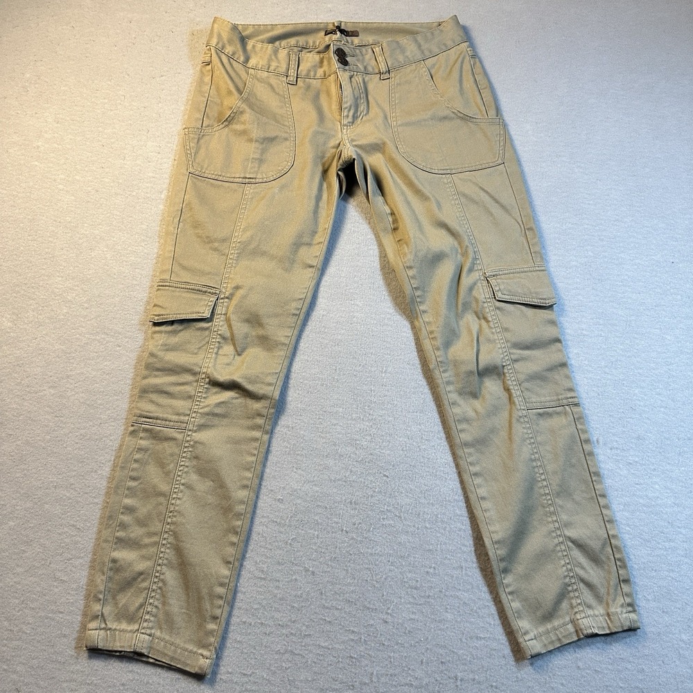 prAna Elena Cargo Pants Womens Fitted Stretch Organic Cotton Khaki Casual 8